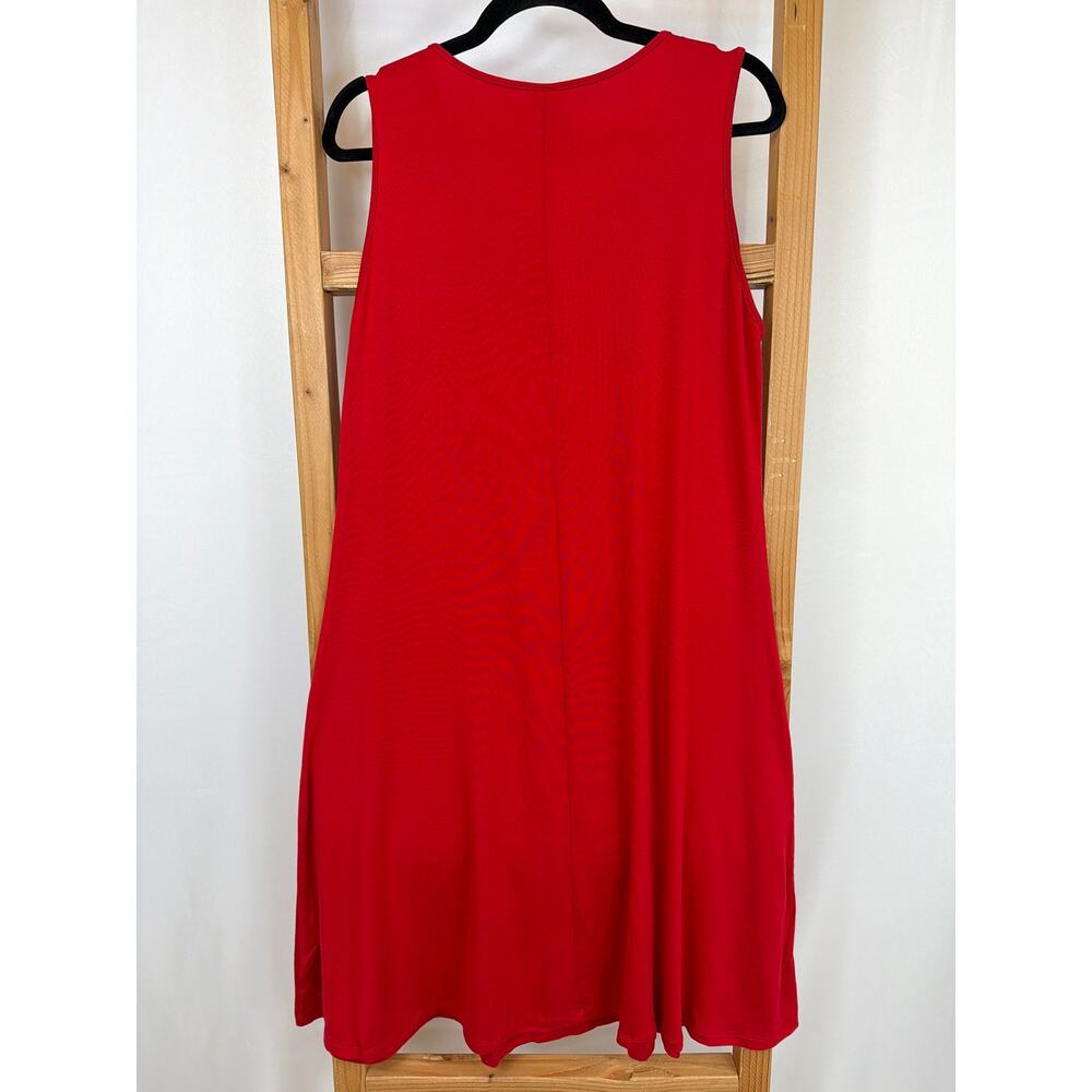 Comfy USA Red Sleeveless Scoop Neck Maxi Dress or Long Tank Large - Picture 5 of 7